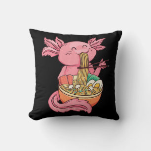 Almofada Kawaii Axolotl Comendo Ramen Nodles Animes Criança