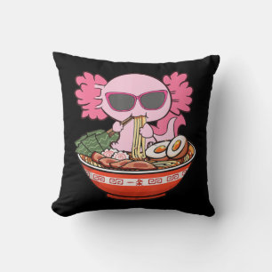 Almofada Kawaii Axolotl Comendo Ramen Noodles Animes Girls 