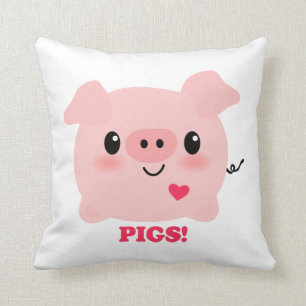 Almofada Kawaii eu amo porcos