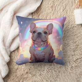 Almofada Kawaii French Bulldog Rainbow Clouds