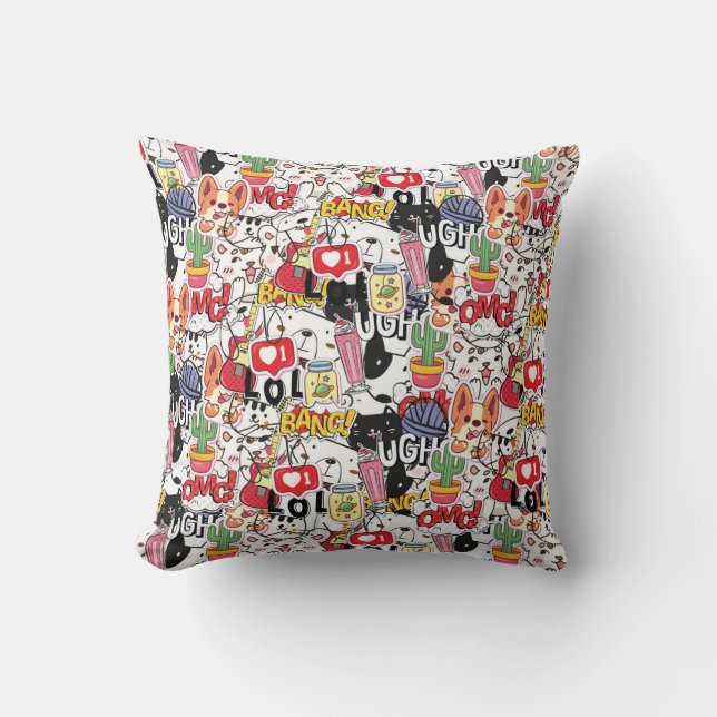Almofada kawaii funny pet design - cute animal lover  (Frente)