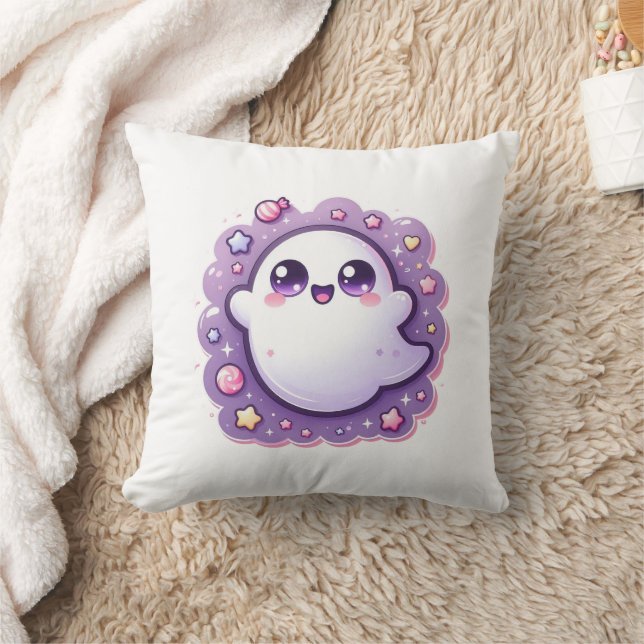 Almofada Kawaii Ghost Travesseiro decorativo Cute Pastel Ha (Cobertor)