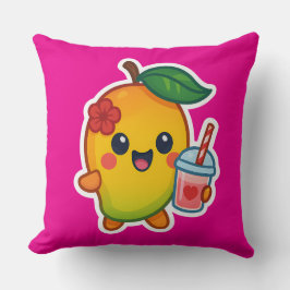 Almofada Kawaii Mango - Fruta doce com Heart Smoothi