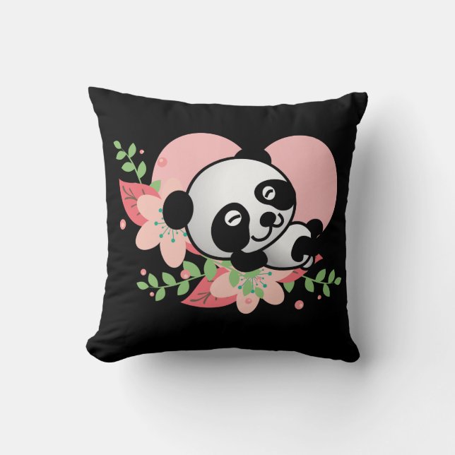 Almofada Kawaii Panda Bear Cute Engraçado Dons Nomeados (Frente)