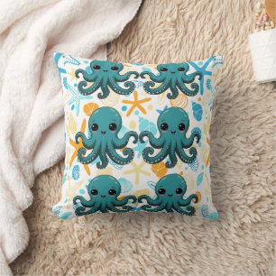 Almofada Kawaii sob o polvo marinho