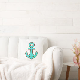 Almofada Kawaii Turquoise Anchor - Whimsical & Cheerful
