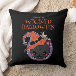 Almofada Kawaii Witch Cat Halloween