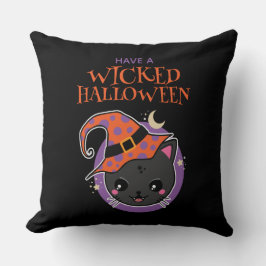 Almofada Kawaii Witch Cat Halloween