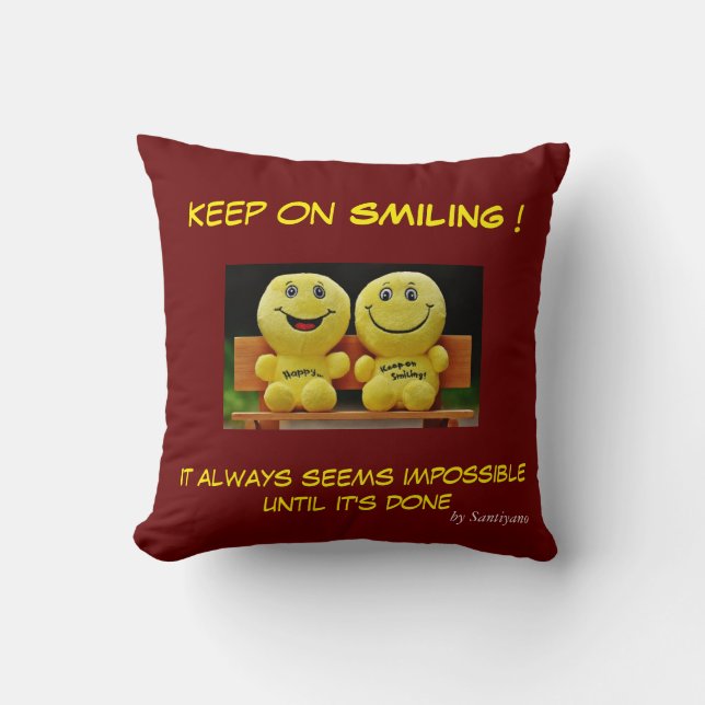 Almofada ' Keep on smiling ' (Frente)