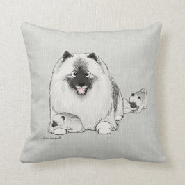 Almofada Keeshond com Puppies