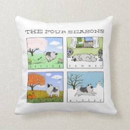 Almofada Keeshond gosta das quatro estações - Arte de cacho
