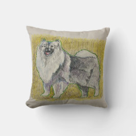 Almofada Keeshound Sentado Travesseiro decorativo Bonito
