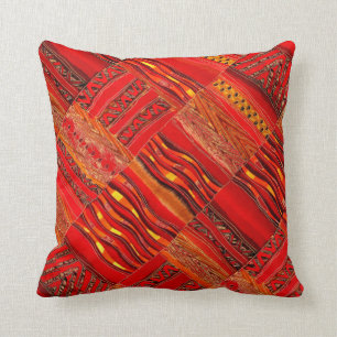 Almofada Kente no vermelho no vermelho