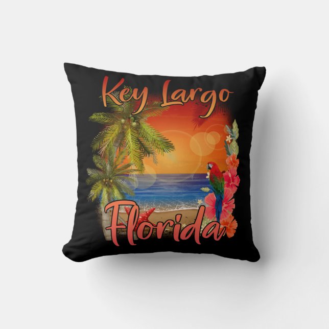 Almofada Key Largo Florida Keys Tropical Beach Sunset (Frente)