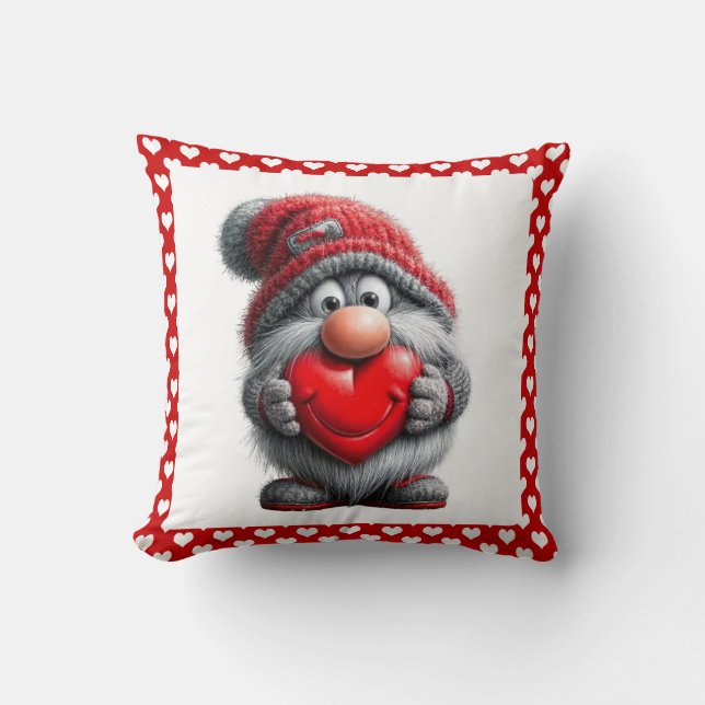 Almofada "Key to My Heart" Whimsical Gnome (Frente)