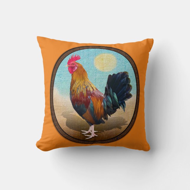 Almofada Key West - Vintage Oval do Gypsy Rooster (Frente)