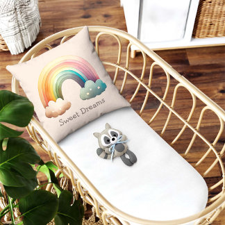 Almofada Kids Whimsical Pastel Rainbow in Clouds