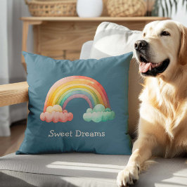 Almofada Kids Whimsical Pastel Rainbow in Clouds