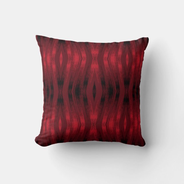 Almofada Kikat de ziguezague vermelho e preto (Frente)