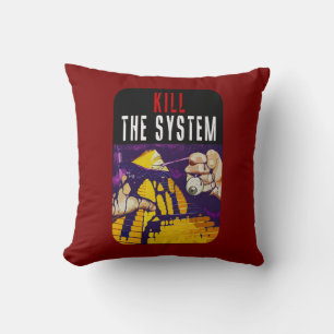 Almofada Kill the System Anti-Establishment Pyramid Eye Art