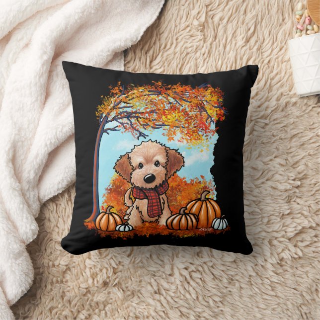 Almofada KiniArt Goldendoodle outono (Cobertor)