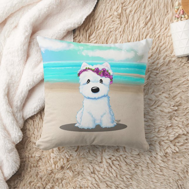 Almofada KiniArt ™️ Westie Flor de Praia (Cobertor)
