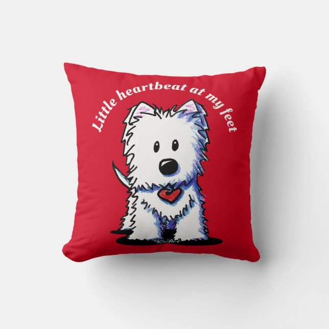 Almofada KiniArt Westie Heartbeat (Frente)