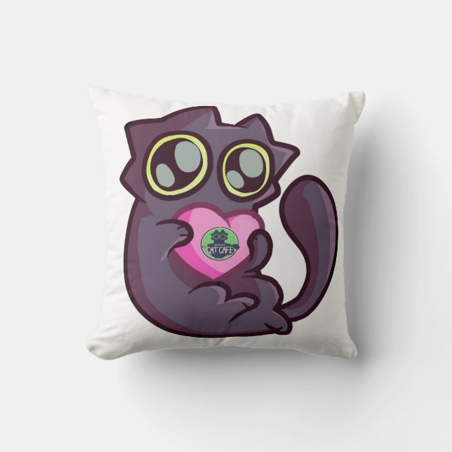 Almofada KitKat Ama Você - O Alaska Cat Cafe (Frente)