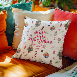 Almofada Kitsch Natal Retro Holly Jolly Holiday