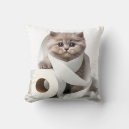 Almofada kitten and toilet paper