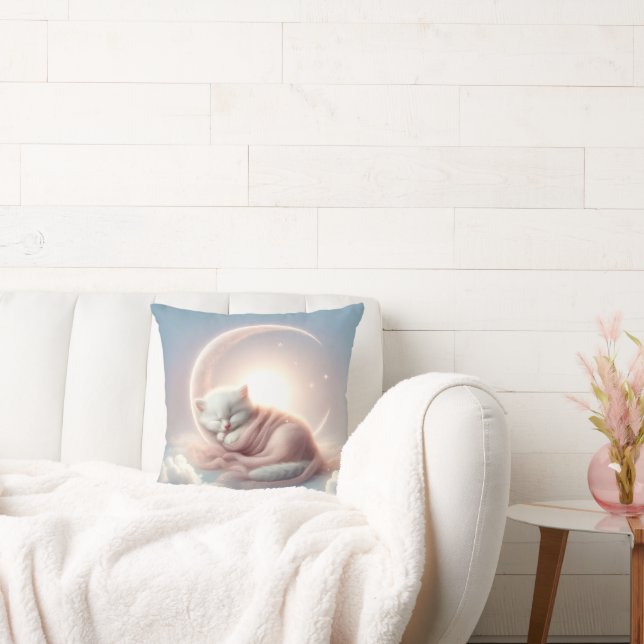 Almofada Kitten Dormindo em uma lua crescente (Sofá)