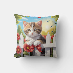 Almofada Kitten na cerca