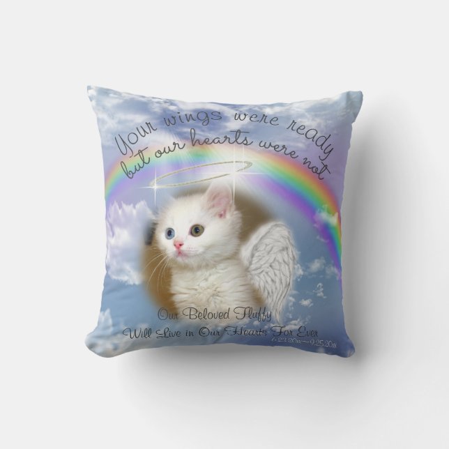 Almofada Kitty Cat - Céu Celestial com Memorial do Rainbow  (Frente)