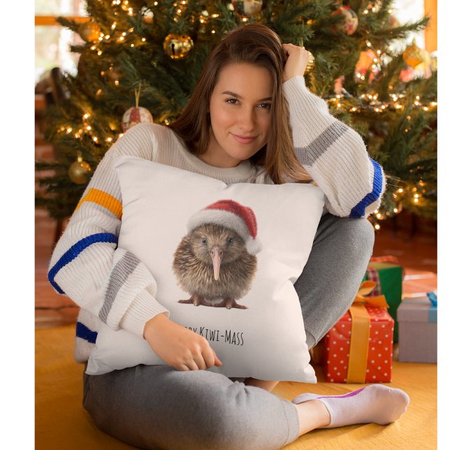 Almofada Kiwi de Natal bonito, personalizado (Criador carregado)