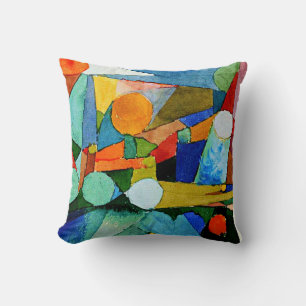 Almofada Klee - Color Shapes, famosa pintura,