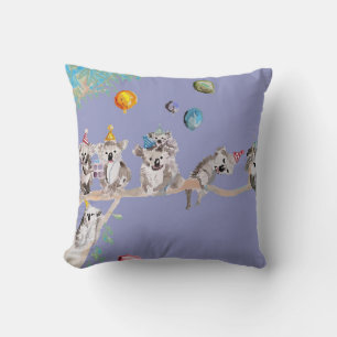 Almofada Koala Birthday Cute Koalas Childa Cushion Roxo