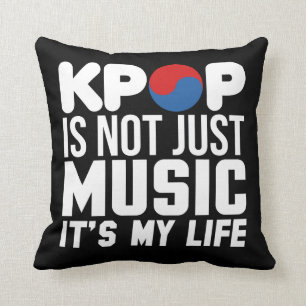 Almofada Kpop é meus gráficos do slogan da vida (escuros)