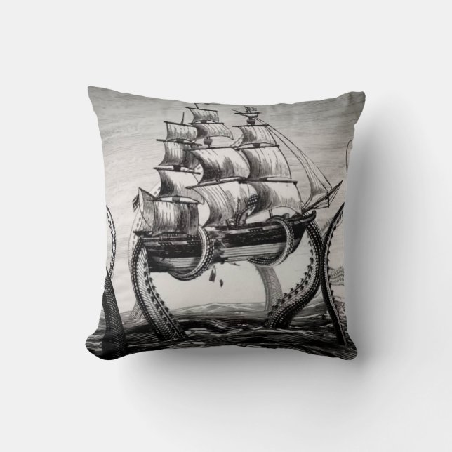 Almofada Kraken que guardara o pirata/navio de navigação (Frente)