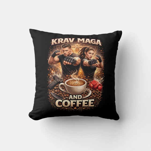 Almofada Krav Maga e Café (Frente)