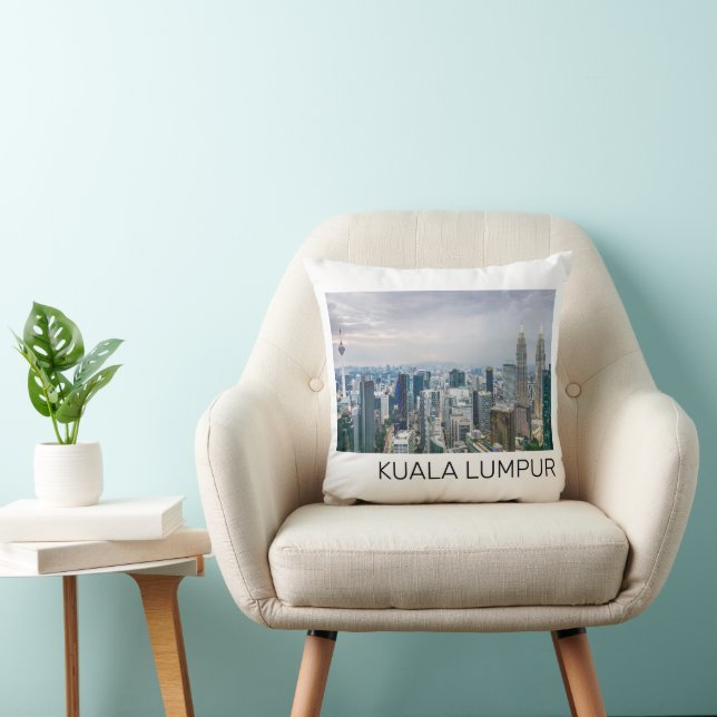 Almofada Kuala Lumpur Malásia Skyline Vintage Souvenir (Cadeira)