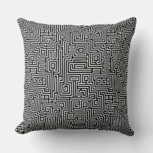 Almofada Kuba Maze Style 221019 - Branco em Preto