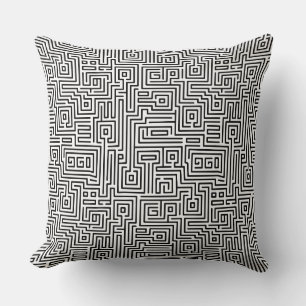 Almofada Kuba Maze Style 221019 - Preto em Branco