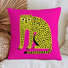 Almofada L Guepardo Amarelo Brilhante em Arte Animal Ingênu