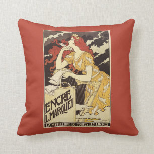 Almofada L. Marquet Tinta Vermelho-Dirigiu a mulher & a