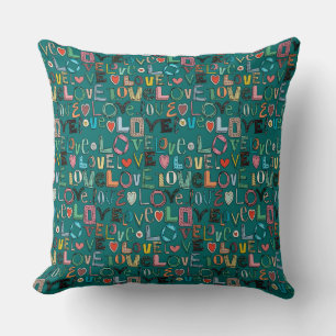 Almofada l v e LOVE teal
