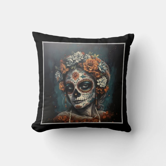 Almofada La Catrina Espírito Eterno Dia dos Mortos (Frente)