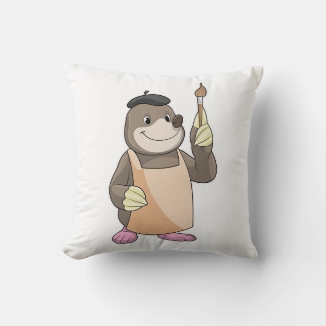 Almofada Lã como Pintor com Pintor (Frente)