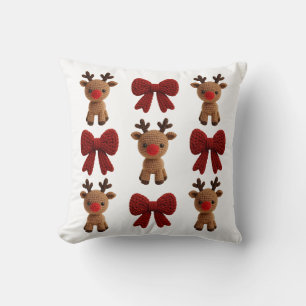 Almofada Lã Coquette Rena de Natal e Arcos