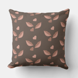 Almofada Lábios de Chocolate Boho e Corações Marrom Natural