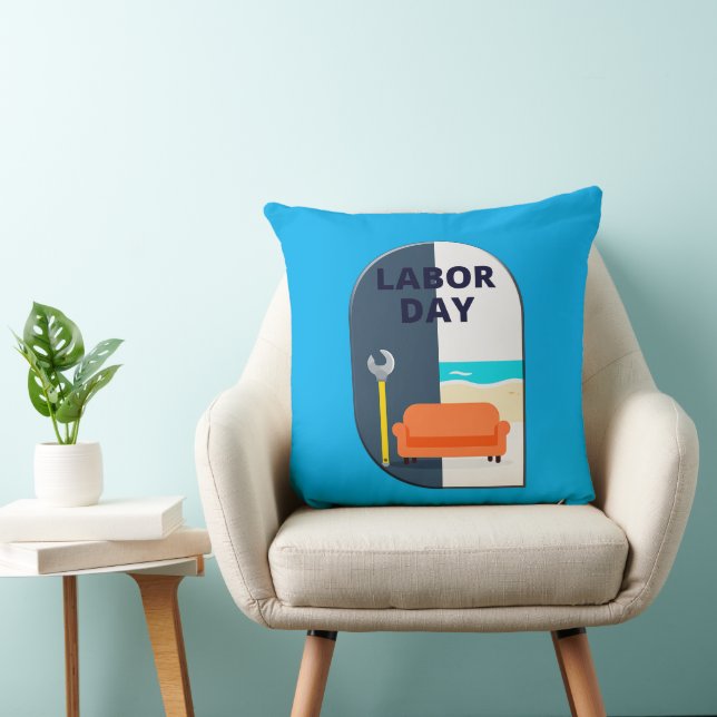 Almofada Labor Day Minimal Worker Relax Design (Cadeira)